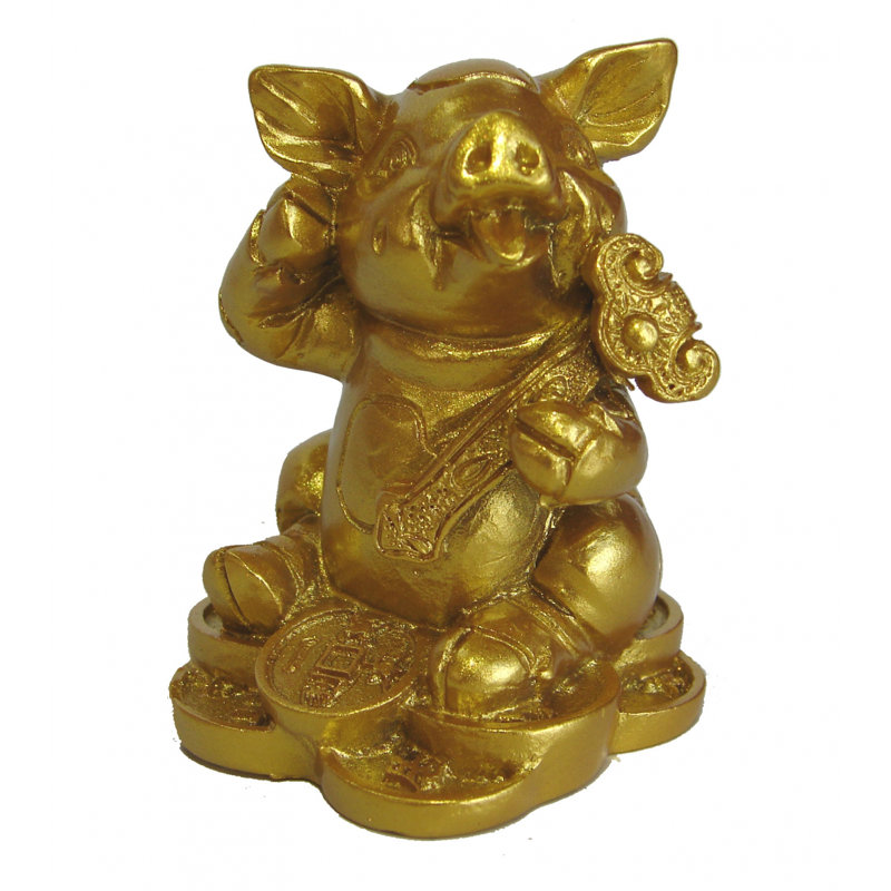Figurine « Pig tenant Ruyi » pour l’année lunaire