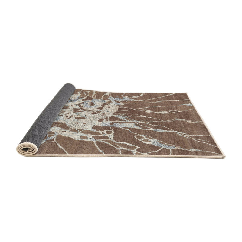 Tapis beige/brun contemporain, Rond 3 pi