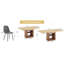 Ensemble de table de salle à manger moderne modulaire 5 pièces et 5 chaises, 59-71 pouces table coulissante avec 4 chaises rembourrées-810951172-810951177-810951176
