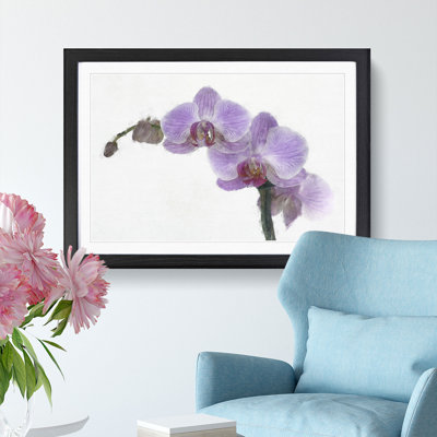 Purple Orchids in Bloom 1 Piece Single Picture Frame Painting on MDF