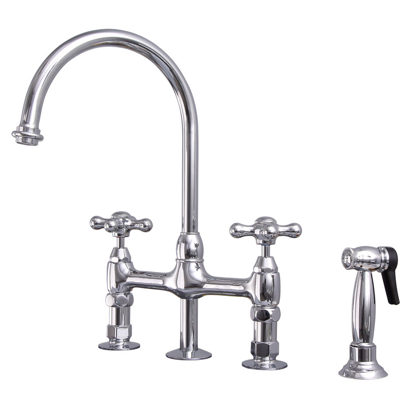 Barclay Harding Kitchen Faucet with Side Spray, Polished Chrome