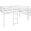 Lit mezzanine simple en L avec échelle et toboggan-1146383253