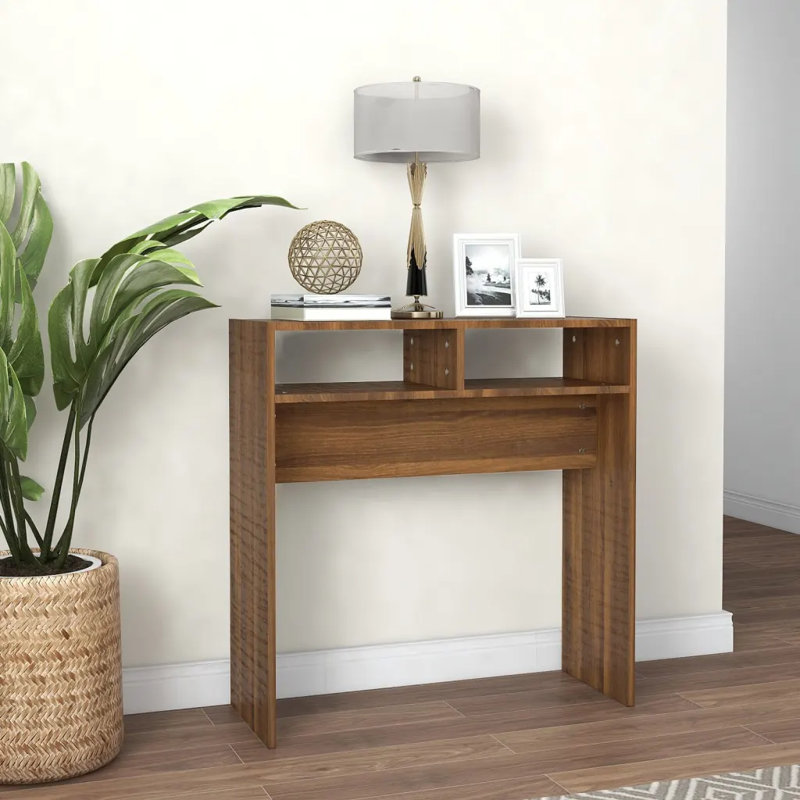 Goar Console Table Engineered Wood Accent Couch End Side Table, Grey Sonoma, 78 cm