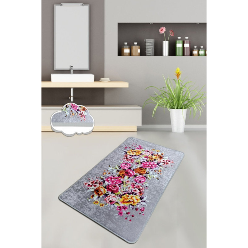 Tapis de bain antibactérien 100% polyester, 31,5 po x 39,4 po | Dessous antidérapant, poils de 0,4 po, 700 g / m² | Lavable à la machine à 86 ° F, facile d'entretien, parfait pour la sécurité et le confort de la salle de bain, conception douce et durable