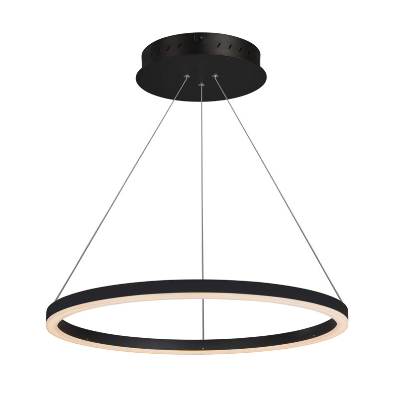 Tania 24" Black Aluminum LED Ring Chandelier