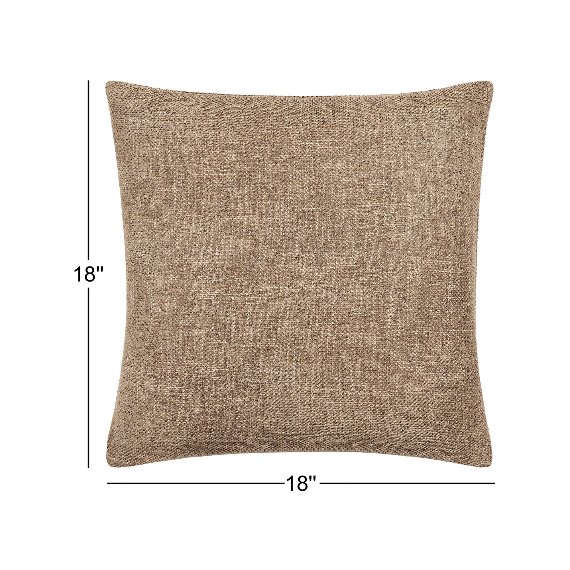 Kamaili Pillow Cover, Pillow Cover Only - No Insert, 18"H x 18"W, Brown
