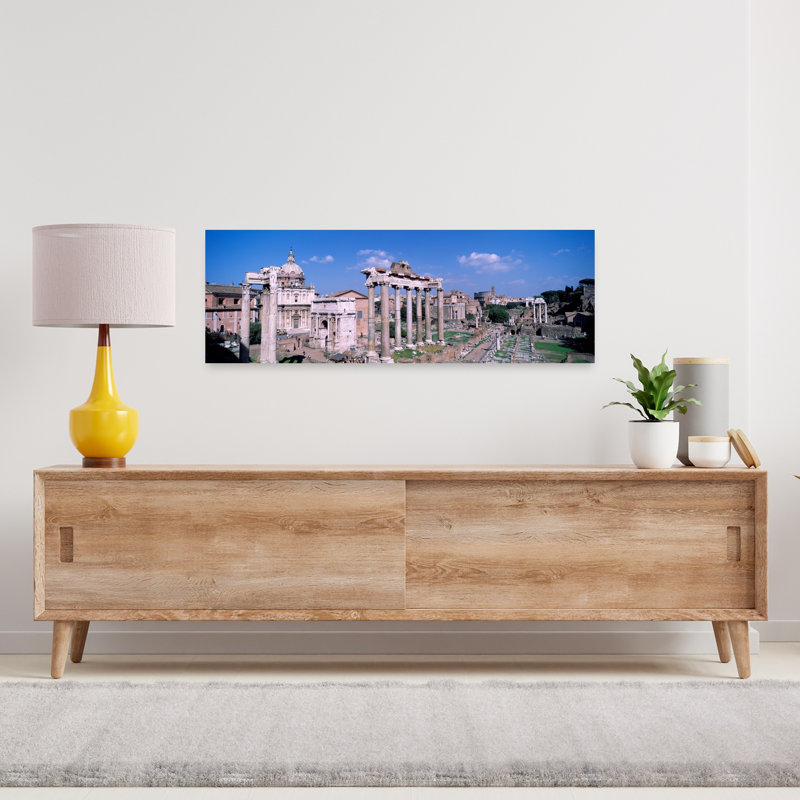 Roman Forum Rome Italy 1 Piece Wrapped Canvas Panoramic Wall Art, 30.48 cm H x 91.44 cm W