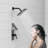 Shower Faucet With Storage Rack 8-Inch Rain Shower Head Shower Decoration Kit With Single Spray Shower Head Shower Faucet Set Complete Matte Black-124869402