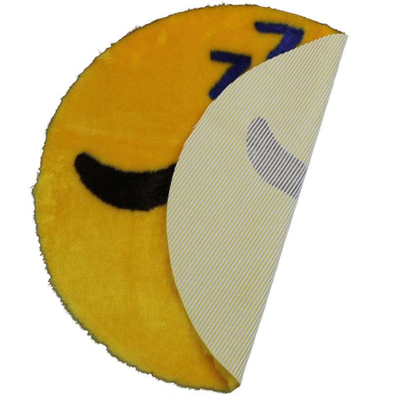 Tapis jaune lavable Emoji - 2 pi 3 po
