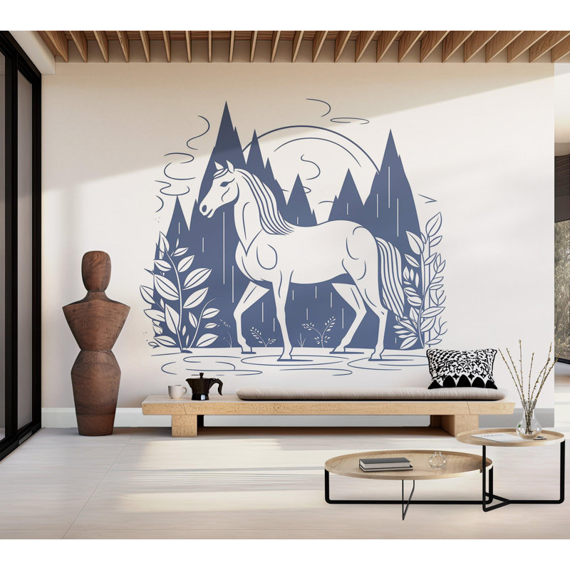 Papier peint de qualité supérieure - Paysage de cheval mystique, L 40 po x l 60 po