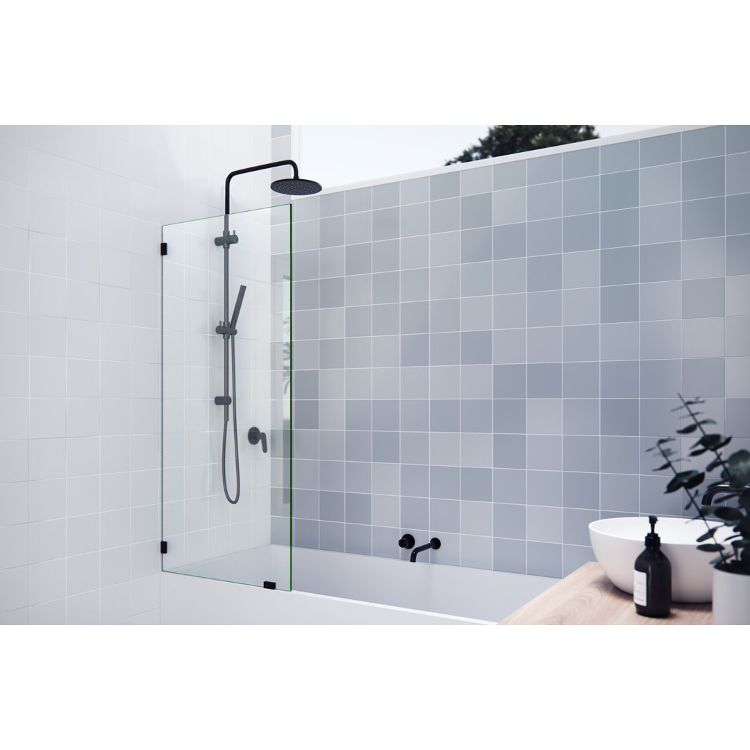 Vela 26.5 in. x 58.25 in. Frameless Single Fixed Bath Panel Glass Warehouse