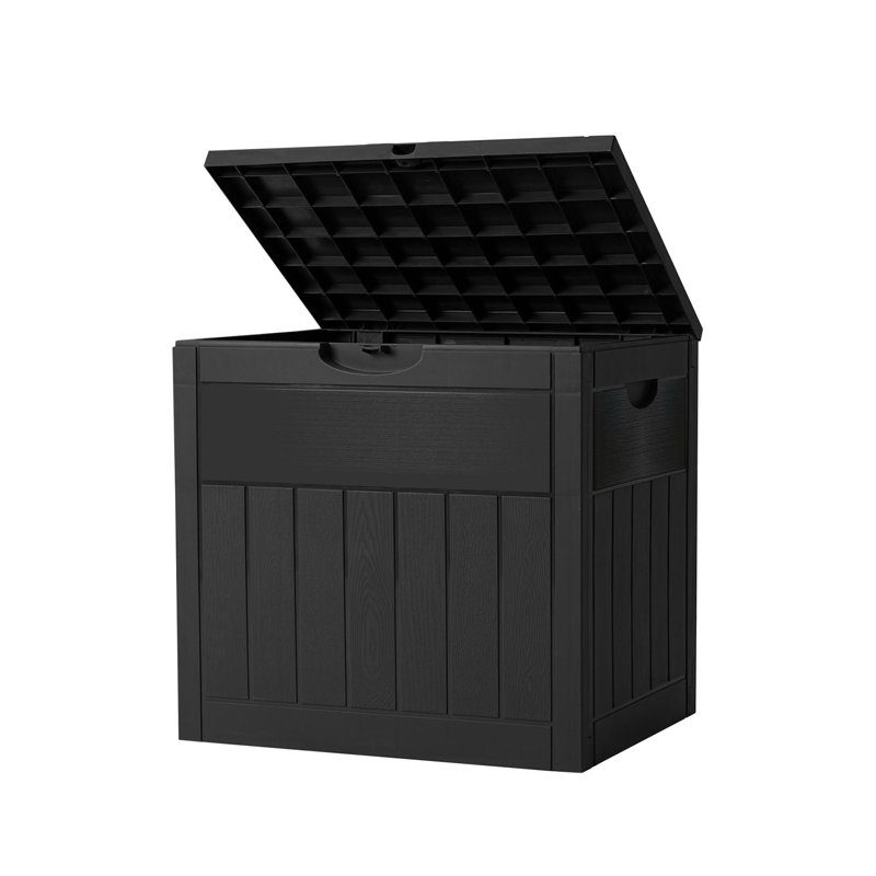 Lifeideas 55.5cm W 126.484L Polypropylene Lockable Deck Box in Black
