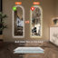 Miroir pleine longueur 65 po x 21 po à DEL arqué, à intensité variable, haute définition et antidéflagrant