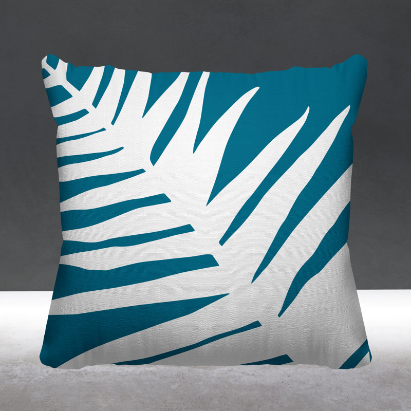 Coussin décoratif intérieur / extérieur Nash, L 15 po x H 15 po, Turquoise