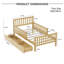 Wood Platform Bed With Guardrails On Both Sides And Two Storage Drawers-1978214233
