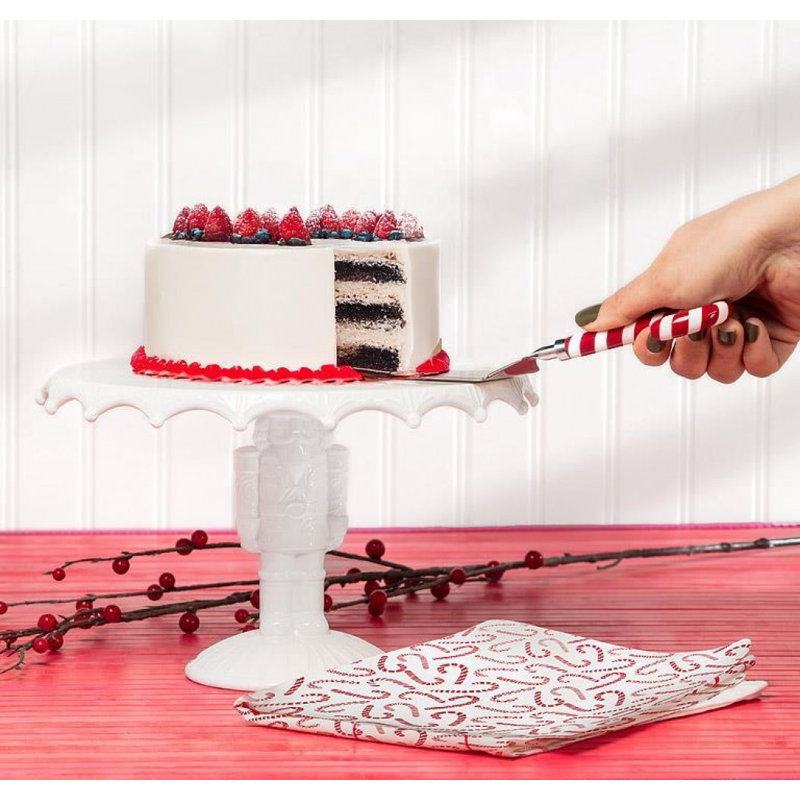 Nutcracker Pedestal With Snowflake Pattern Cake Stand