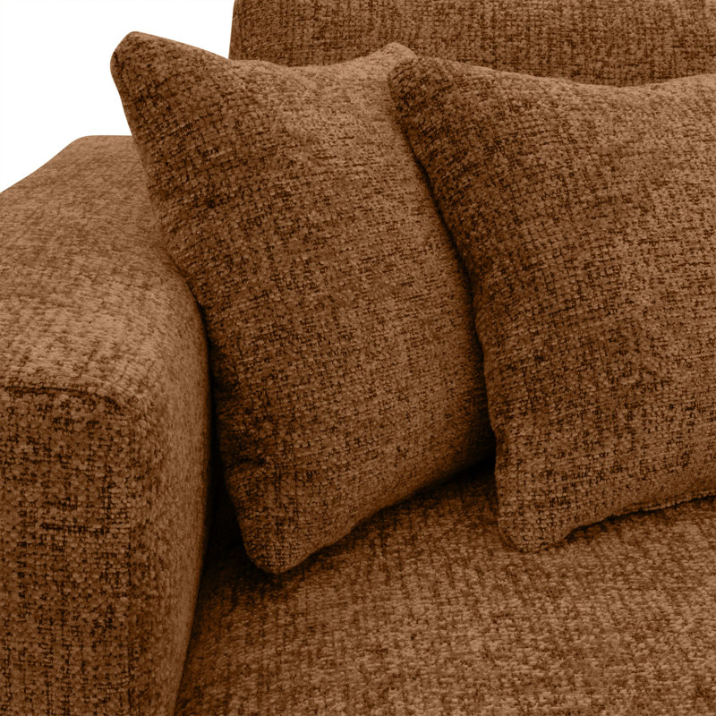 Riviera 4 Seater Corner Sofa, Fabric, 286cm Modern L-Shaped with Metal Legs, Left Hand Facing, Brown