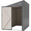 Remise Lean-To 4 x 7 pi en gris olive, rangement en acier robuste pour les outils de jardin et les vélos, la cour et le patio toutes saisons pour économiser de l'espace