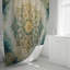 Rideau de douche avec tapis de bain-861761562