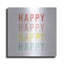 «Happy Happy» par Ann Kelle Designs, art mural en métal, 24 po x 24 po
