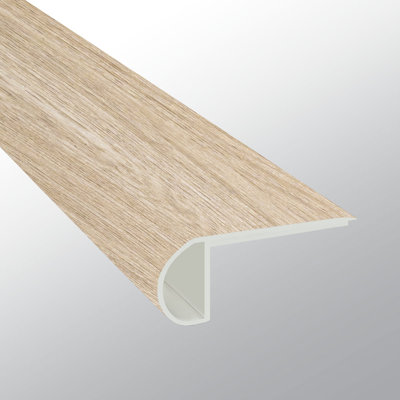 Profilé de nez de marche affleurant en vinyle de luxe Parchment Pavilion, 0,75 po d'épaisseur x 94 po de longueur x 2,75 po de largeur