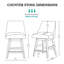 Tabouret de comptoir pivotant Winfield