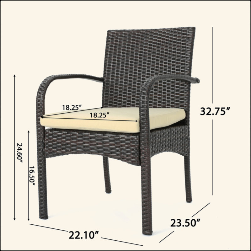 KD PE WICKER DINING CHAIR, 1, Beige