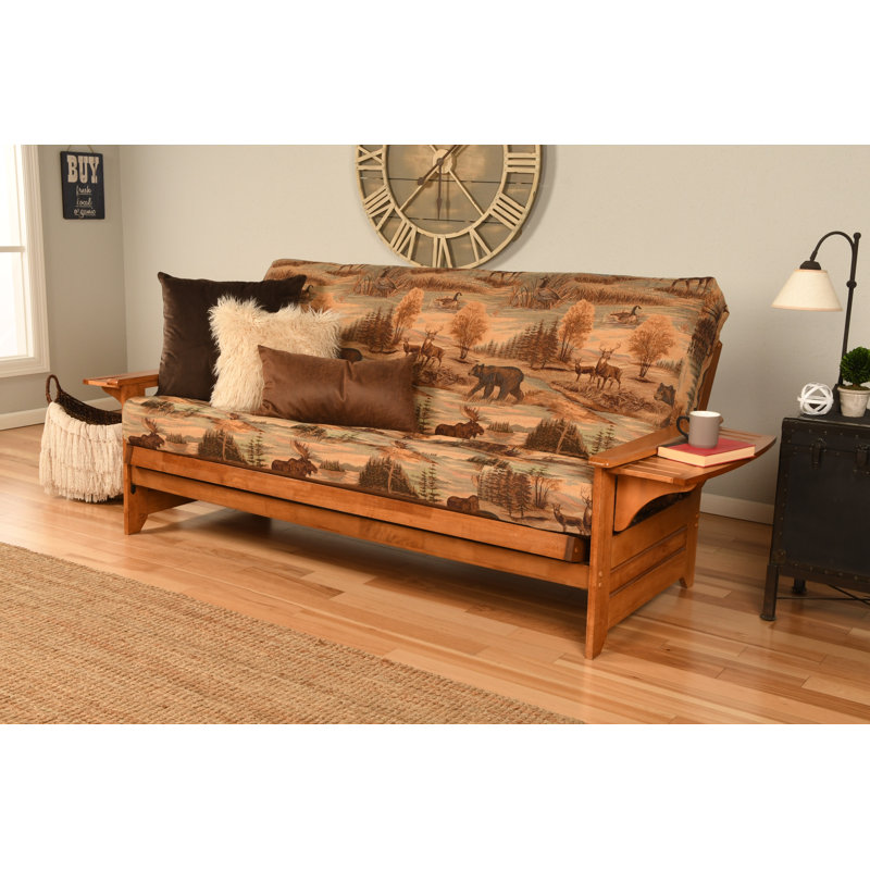 Johnte 82'' Wide Full Futon And Mattress, Barbados, Canadian Microsuede, Premium Pocket Coil