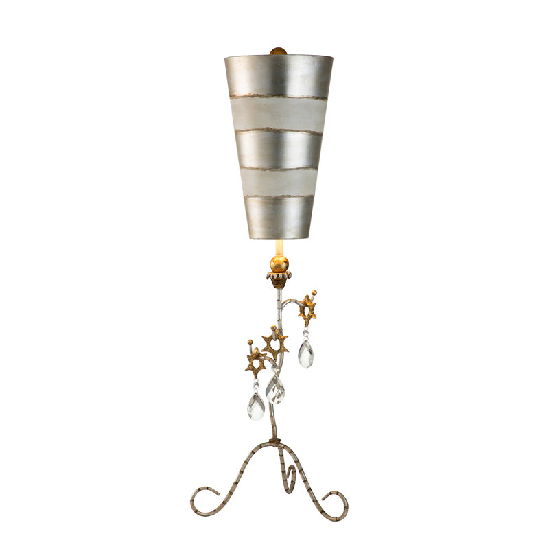 Tivoli 38" Tripod Table Lamp, Silver/White