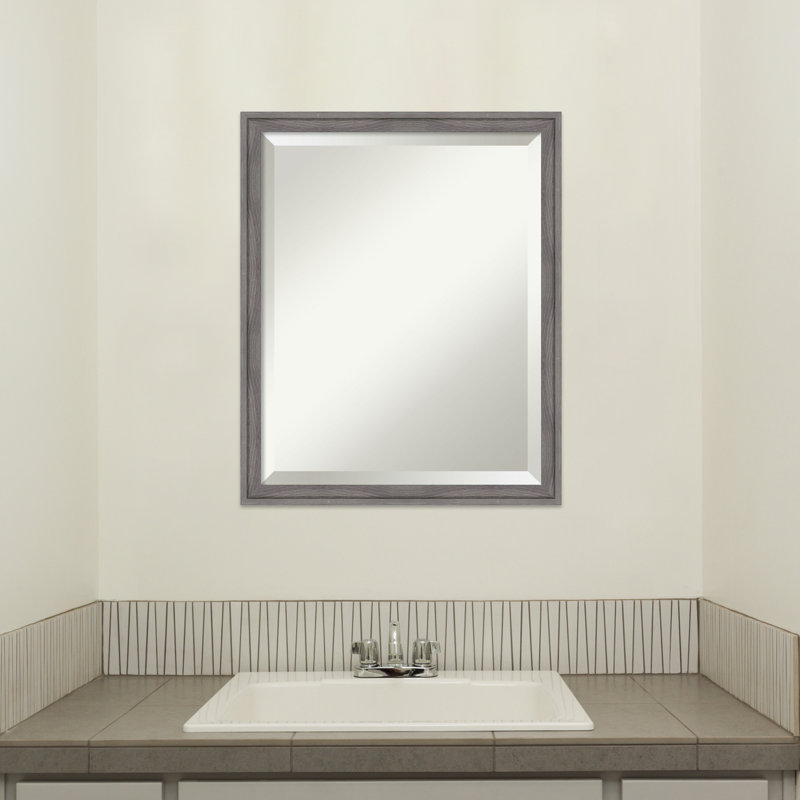 Miroir mural Florence, 21,75 po x 17,75 po, gris