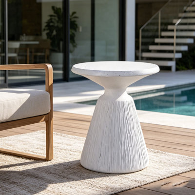 Cement Outdoor Patio End Tables