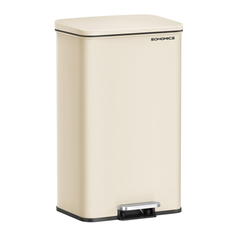 Ashaan Metal Step On Kitchen Trash Can - 40L, Ivory