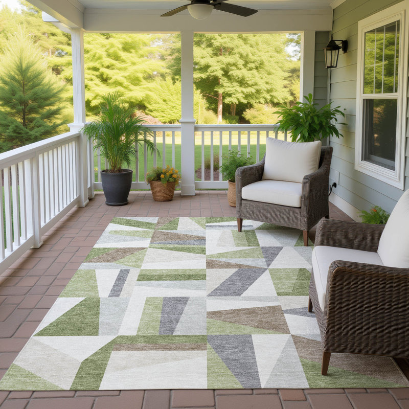 Machine Washable Indoor/Outdoor Chantille ACN2327 Geometric Rug, Rectangle 9' x 12'