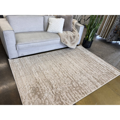 Tone-On-Tone Sandy Beige Rug Crafted With High-Low Soft Finish Detail - Nude 29