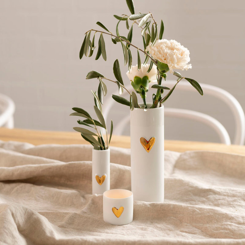 Vase Love Heart - 6,7 po, Or