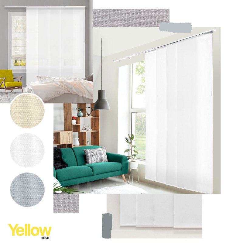 Adjustable Vertical Sliding Panel Track Blinds, Sunset White