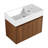Modern Bathroom Cabinet Sink 30 Inch - Doors, Plywood Build, Walnut Finish, Float Mount Style, For Small Bathrooms Soft Close Mechanism, Body, Appearance, Mounting, Baths-107104857