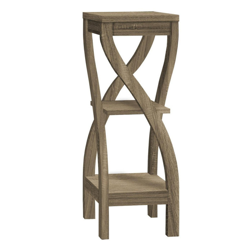 Table d'appoint, côté, bout, support à plante, carré, Taupe