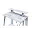 Bureau de couleur blanc antique et noir - Conception rectangulaire avec base en métal fonctionnelle et ports pour une fonctionnalité moderne