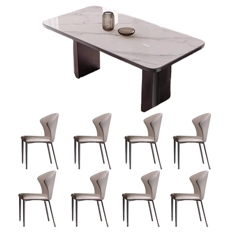 Table de salle à manger et chaise Light Luxury, Blanc