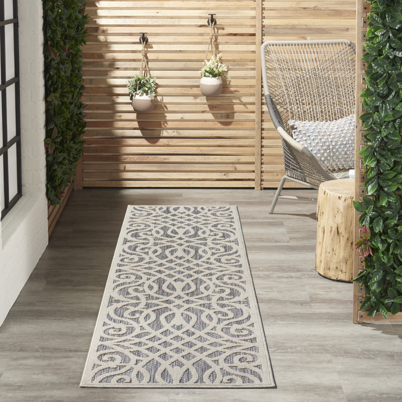Cozumel Machine Woven Grey Outdoor Rug, Runner 66 x 229cm