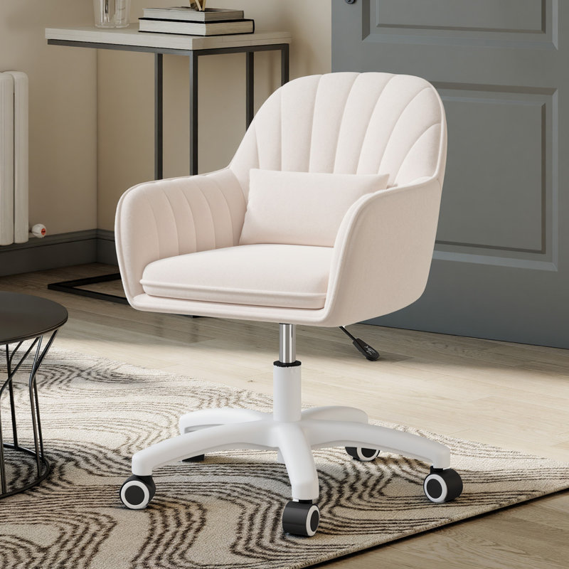 Modern Minimalist Swivel Office Chair with Velvet Padding pillow Vanity Swivel Chair Adjustable Height for Home Office, Study, Bedroom