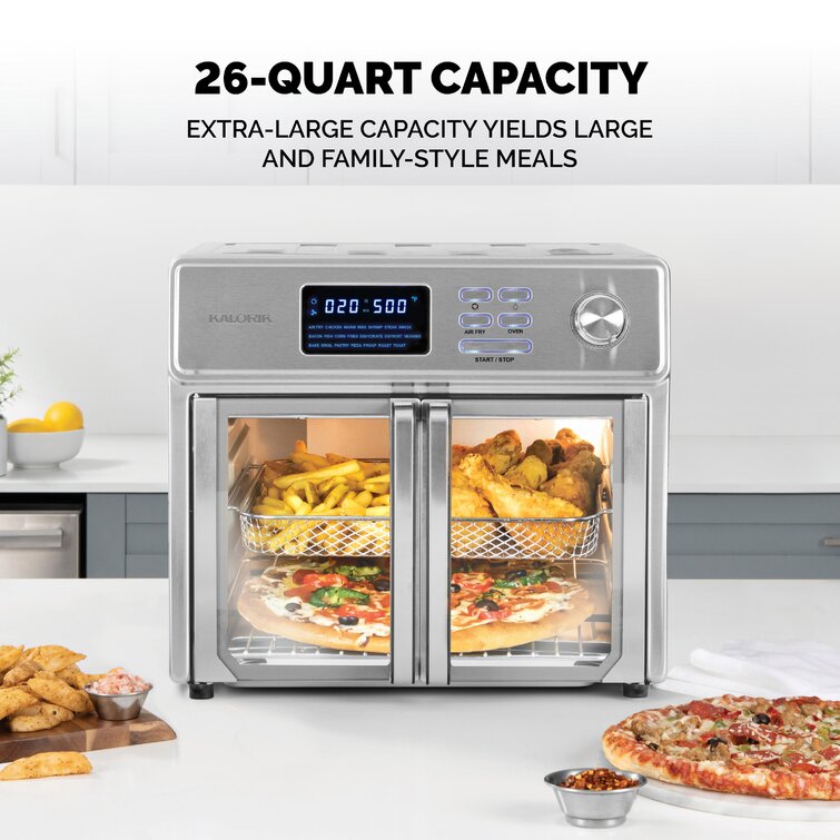 Kalorik MAXX 26 Quart Air Fryer Oven, Stainless Steel, A large