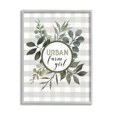 «Urban Farm Girl Expression Botanical Branches Soft Plaid», impression