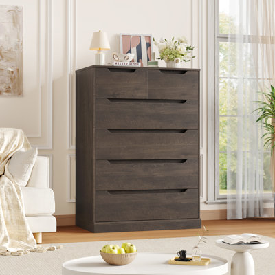27.6" W 6-Drawer Vertical Dresser with Ball Bearing Glides