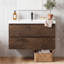 Meuble-lavabo suspendu de 76 cm (30 po), armoire en mélamine de bois avec lavabo intégré en résine et carbonate de calcium-623964444