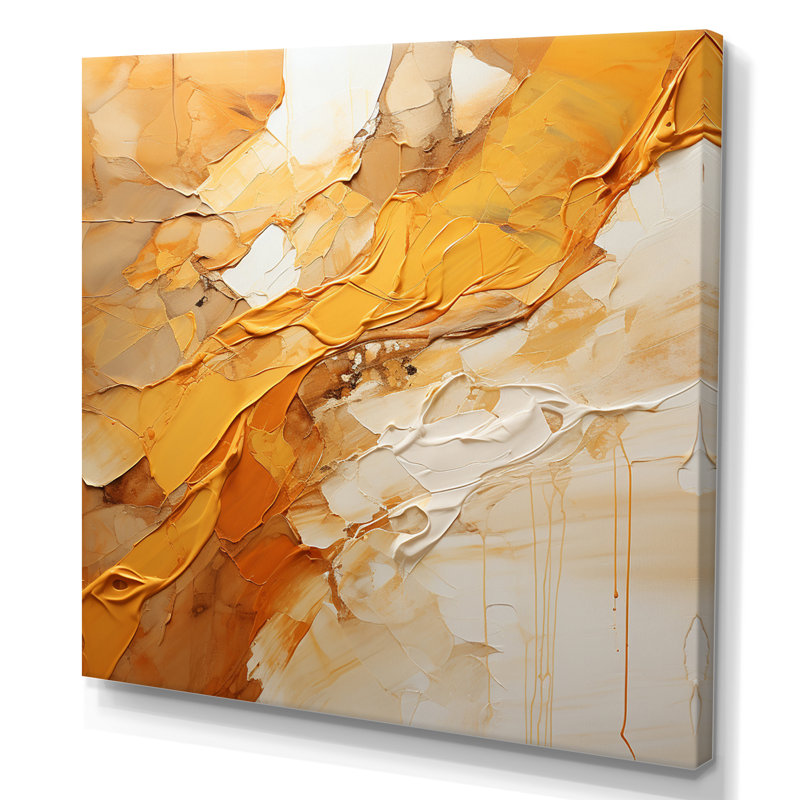 Amber Glow II - Abstract Landscape Canvas Art Print, Toile tendue, H 24 po x l 24 po x P 1 po