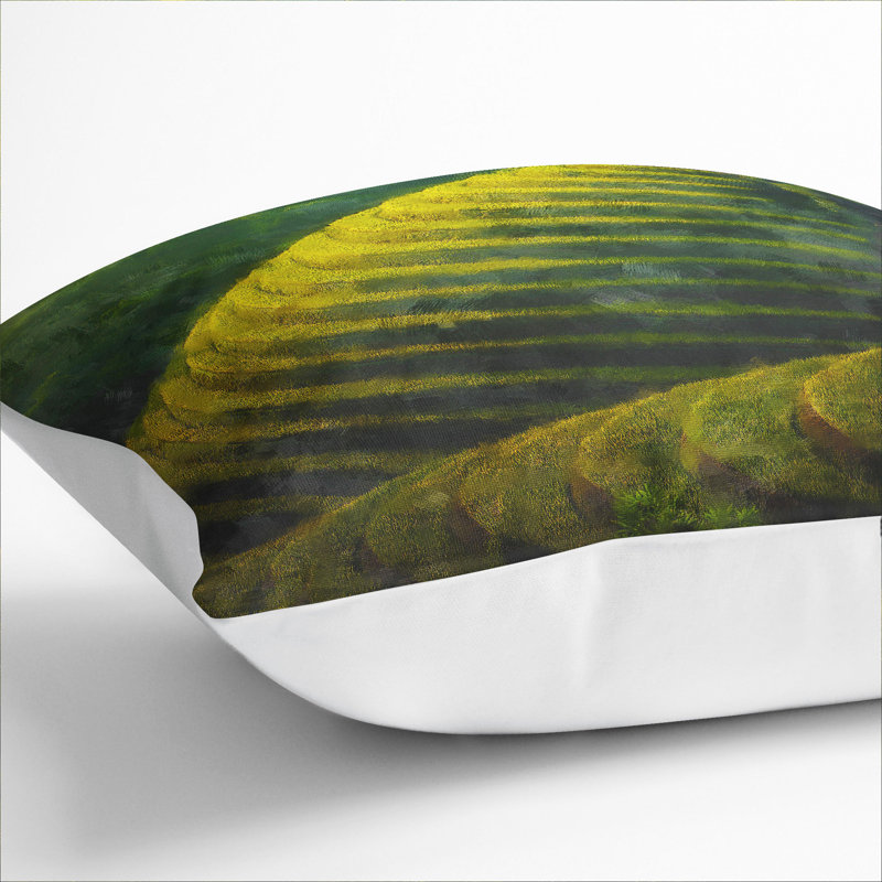 Rice Plantation In Cambodia Vol.2 Square Throw Cushion, 55cm H x 55cm W x 20cm D, White