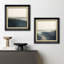 Ensemble de 2 paysages encadrés sur toile marine et gris marine-123398532-123398533