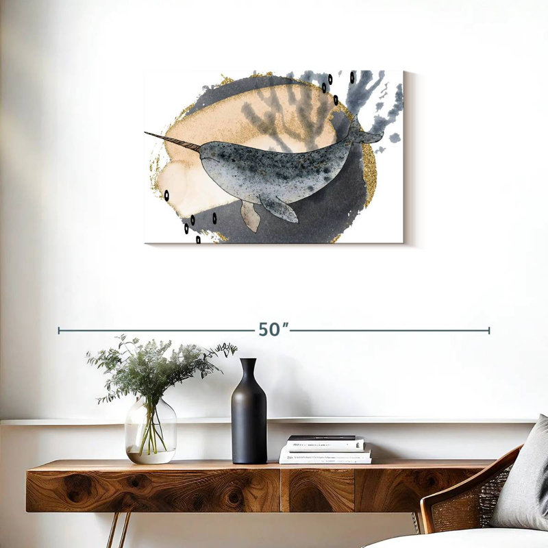 Brampt Boho Style Narwhal, 20" H x 30" W